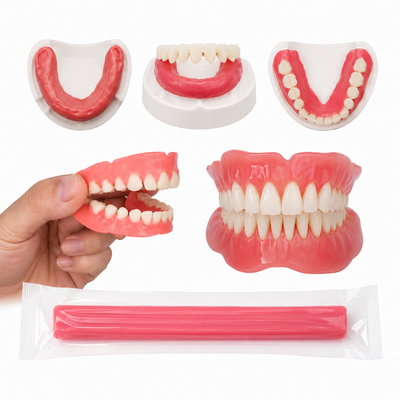 Acryl-Zahnprothesen Set – Ober- & Unterkiefer DIY