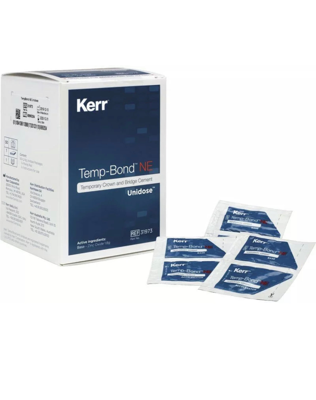 Kerr - TempBond NE Provisorischer Brücken Kronen Zahn Zement Unidose 50Stk