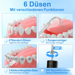 SEJOY® Professionelle Munddusche – 6 Düsen, 5 Reinigungsmodi, 230ml Wassertank, IPX7 wasserdicht – Zahnpflege für Zuhause & unterwegs