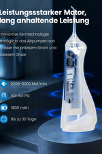 SEJOY® Professionelle Munddusche – 6 Düsen, 5 Reinigungsmodi, 230ml Wassertank, IPX7 wasserdicht – Zahnpflege für Zuhause & unterwegs