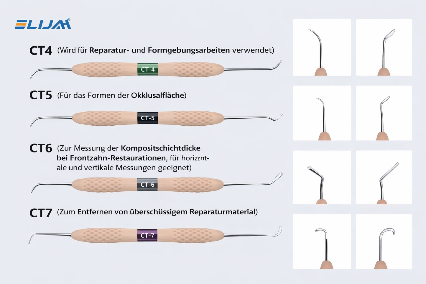 Dental Komposit Instrumenten Set CT1–CT7