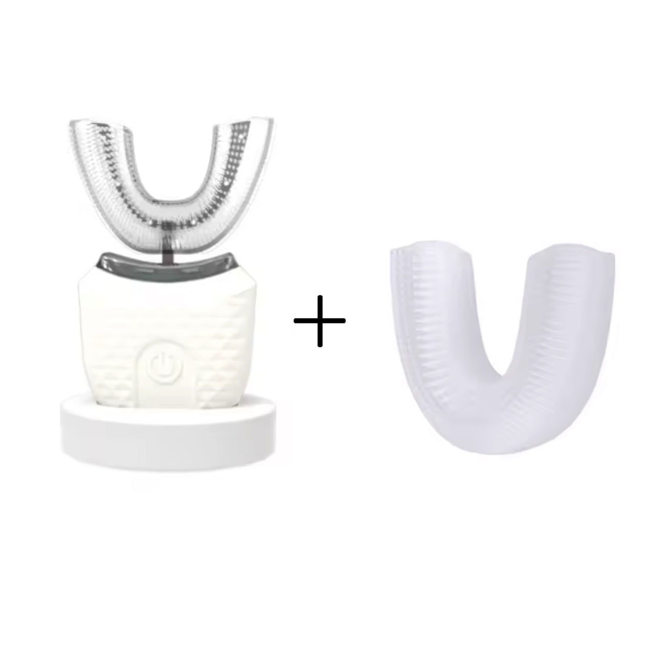 360° Automatische Ultraschall-Zahnbürste – Elektrische U-Zahnbürste mit Silikon-Mundstück & LED-Modi