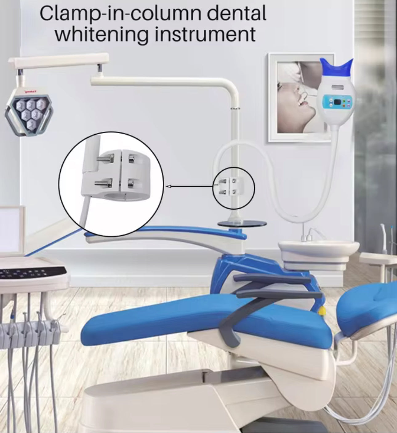 Professionelles Dental Kaltlicht-Zahnaufhellungsgerät mit LED-Technologie – Flexibler Behandlungsarm für Praxis und Studio