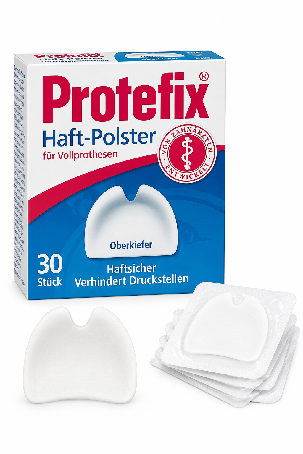 Prothesen-Haftpolster für Oberkieferprothesen – Sicherer Halt & Schutz vor Druckstellen | 30 Stück
