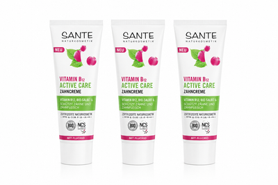 SANTE® Vitamin B12 Active Care Zahncreme – 3er Pack, 3 × 75 ml