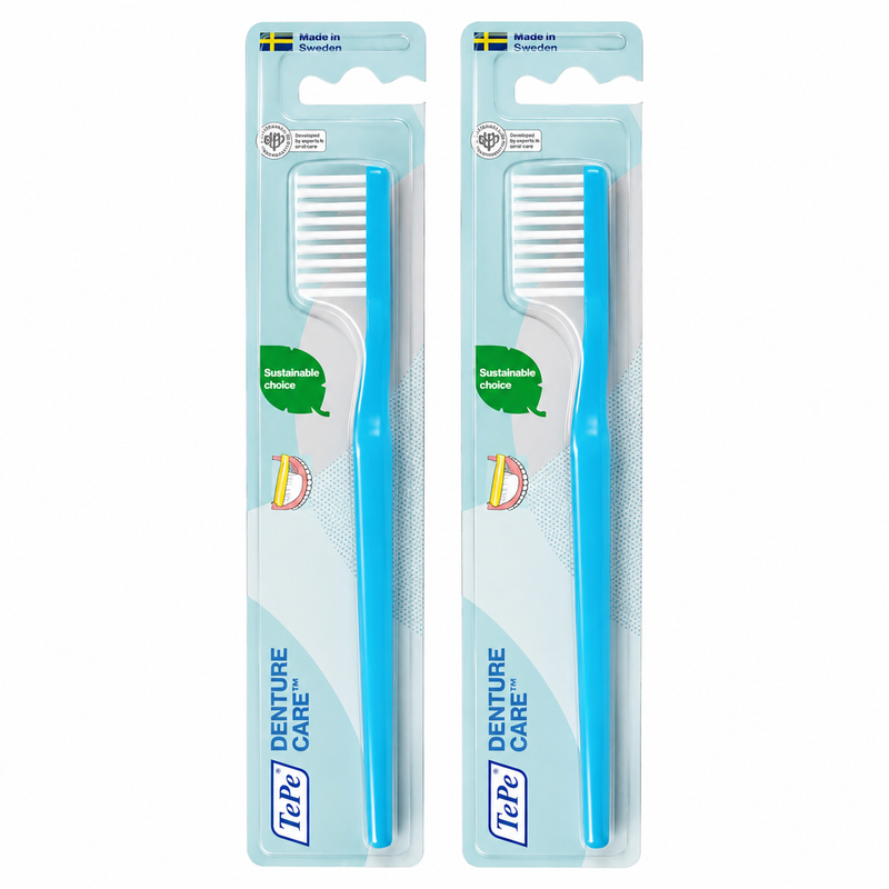TePe Denture Care™ Prothesenbürste – 2er-Pack für gründliche Prothesenreinigung
