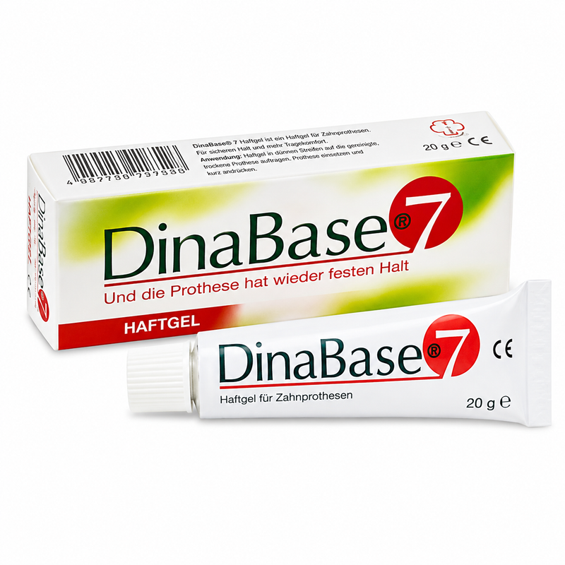 DinaBase® 7 Haftgel – Langzeit-Prothesenhaftgel für sicheren Halt & mehr Tragekomfort (20 g)
