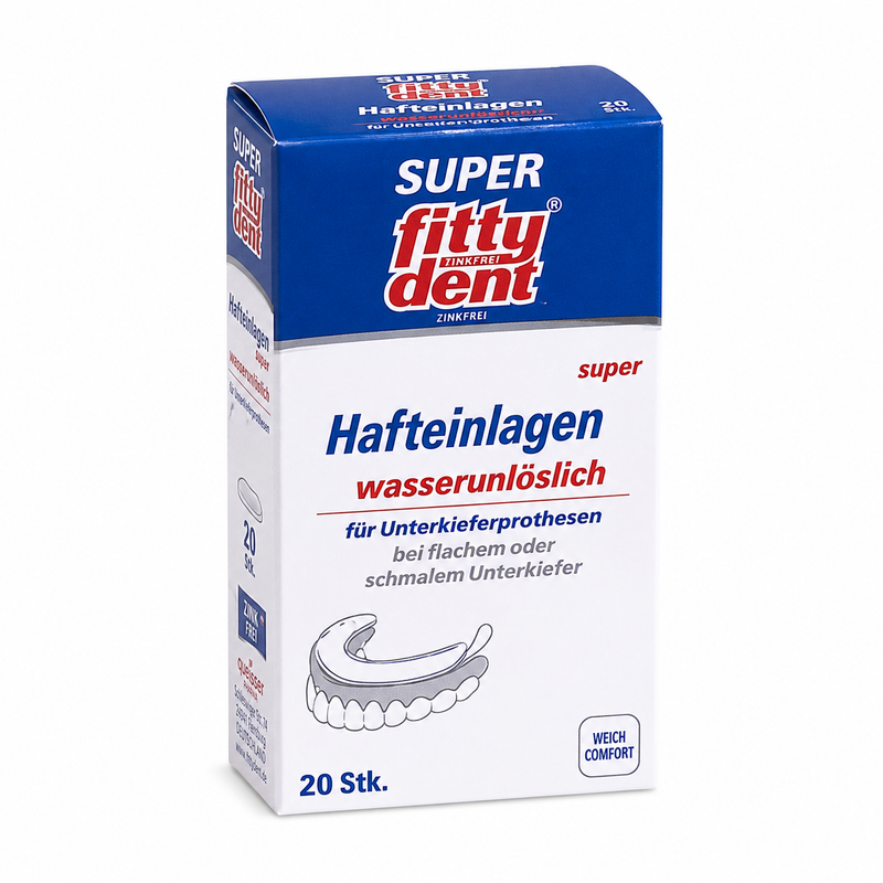 fittydent super Hafteinlagen Comfort – 20 Stück