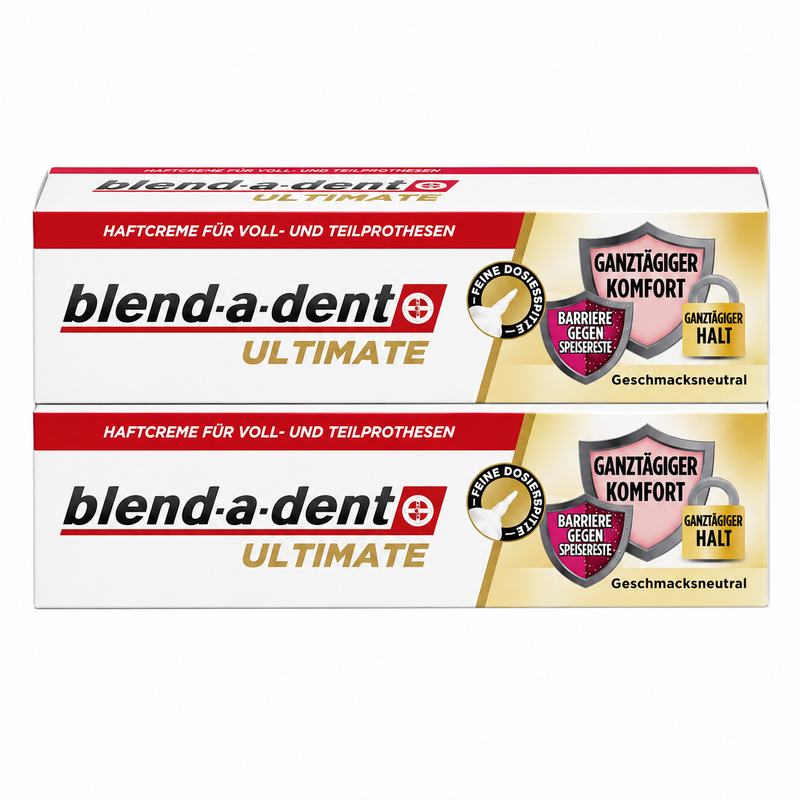 BLEND-A-DENT Complete Haftcreme Geschmacksneutral – Doppelpack 2 × 40 g