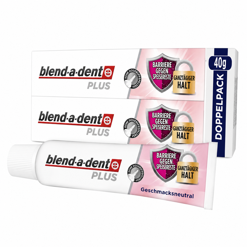 Blend-a-dent Plus Barriere gegen Speisereste Haftcreme – Doppelpack 2 × 40 g