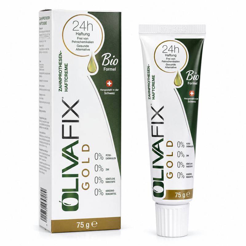 OlivaFix® GOLD Haftcreme für Zahnprothesen – 75 g