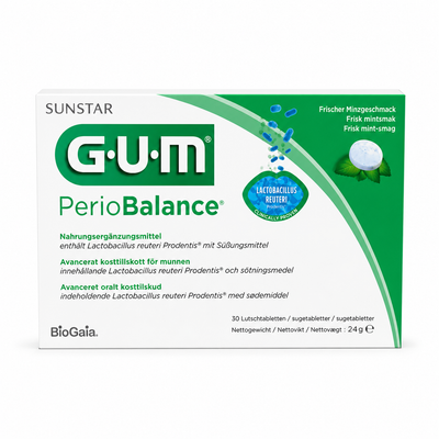 GUM PerioBalance Lutschtabletten mit Lactobacillus reuteri – Minzgeschmack – 30 Stück