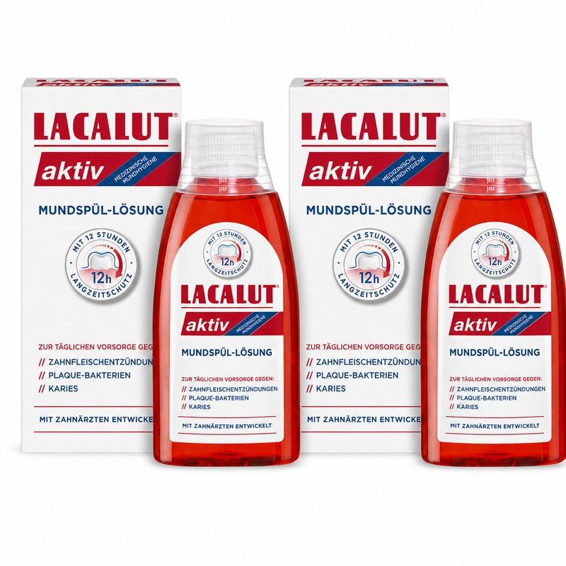LACALUT aktiv Mundspül-Lösung 300 ml – Doppelpack 2 × 300 ml