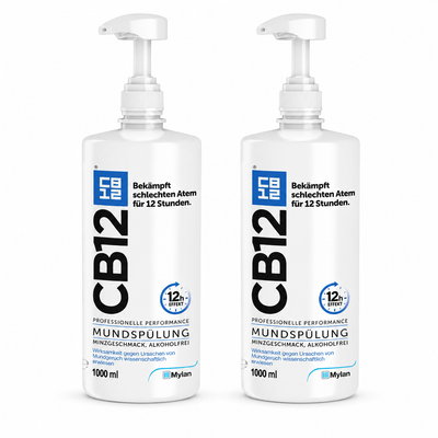 CB12 Mundspülung mit Pumpspender – Doppelpack 2 × 1.000 ml