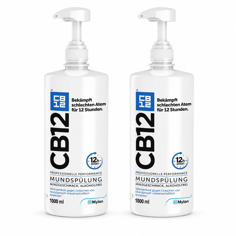 CB12 Mundspülung mit Pumpspender – Doppelpack 2 × 1.000 ml