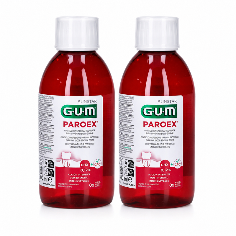 GUM PAROEX CHX 0,12 % Mundspülung – Doppelpack 2 × 300 ml