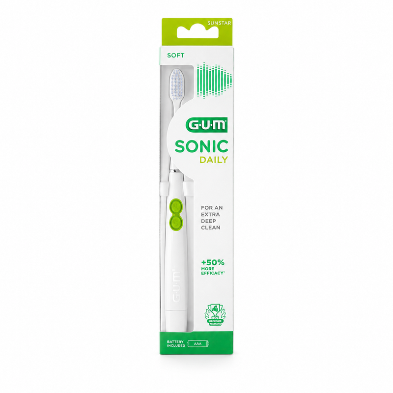 GUM SONIC DAILY Schallzahnbürste Soft – Weiß