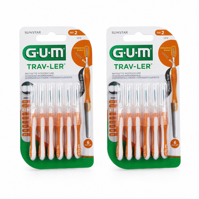 GUM Trav-Ler 0,9 mm Orange Interdentalbürsten – Doppelpack 2 × 6 Stück