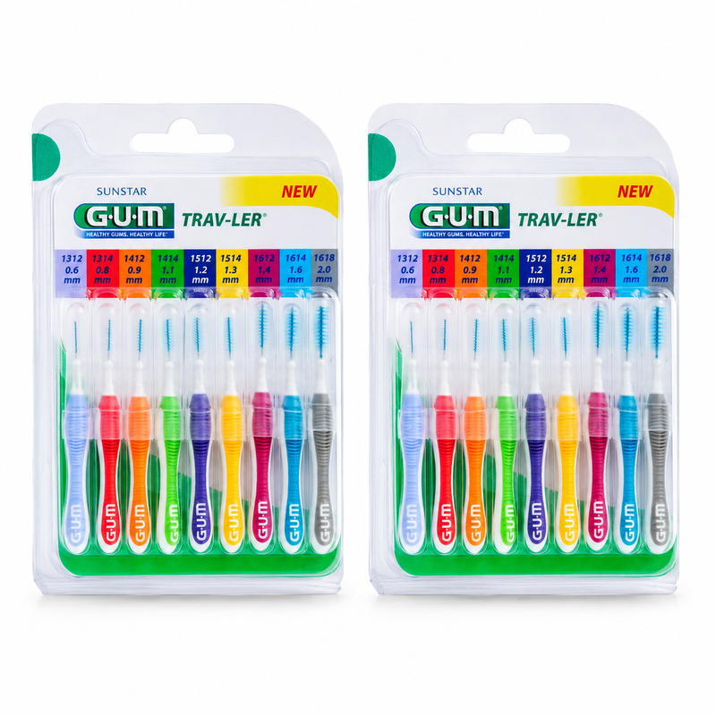 GUM Trav-Ler Bürstensortiment – Doppelpack 2 × 9 Stück