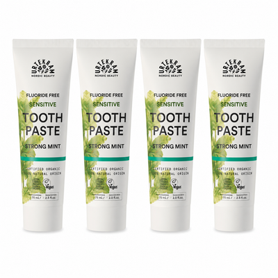 Urtekram Strong Mint Sensitive Zahncreme – 4 × 75 ml