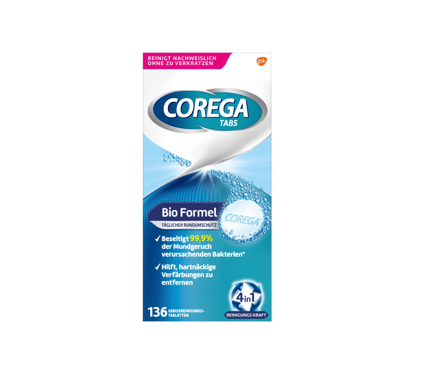 COREGA Gebissreiniger-Tabs Bio Formel, 136 St