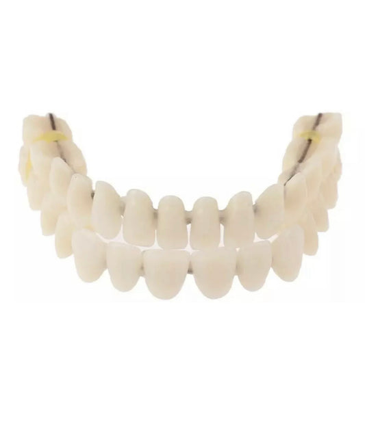 Acryl Zähne Zahnersatz Zahnprothese Gebiss Ober und Unterkiefer 28 Zähne